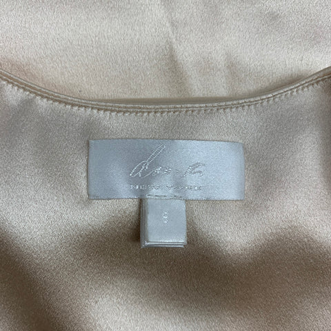 DOO. RI Taille 6 Blouse sans manches en satin de soie doré