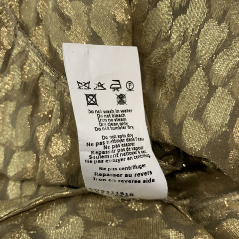 MICHAEL KORS -COLECCIÓN- Blusa con botones metálicos de seda y poliéster dorado talla 4
