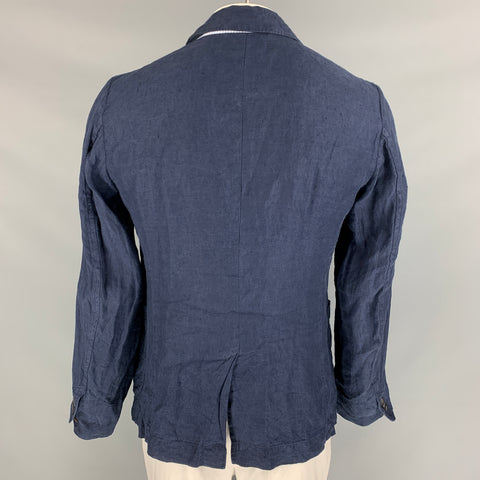 45rpm Size XL Navy Linen Notch Lapel Jacket