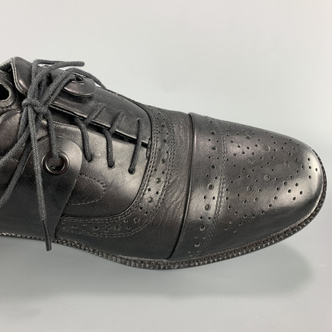 TSUBO Taille 10 Embout à lacets en cuir noir WEXLER II Brogues
