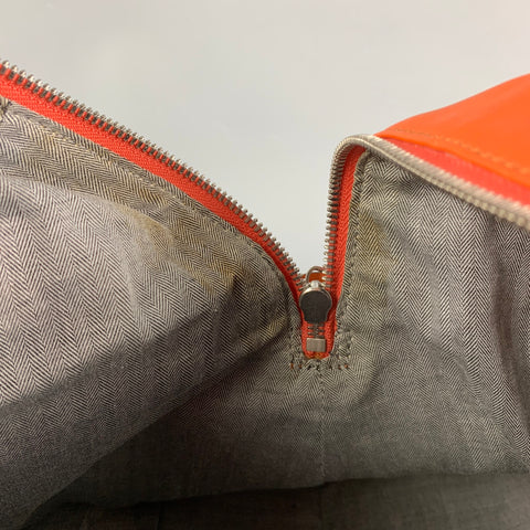 JACK SPADE Orange Leather Rectangle Duffle Bag