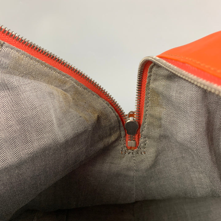 JACK SPADE Orange Leather Rectangle Duffle Bag