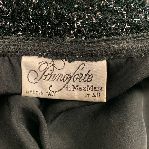 PIANOFORTE by MAX MARA Suéter con cuello vuelto en mezcla de poliamida metalizada negra talla M