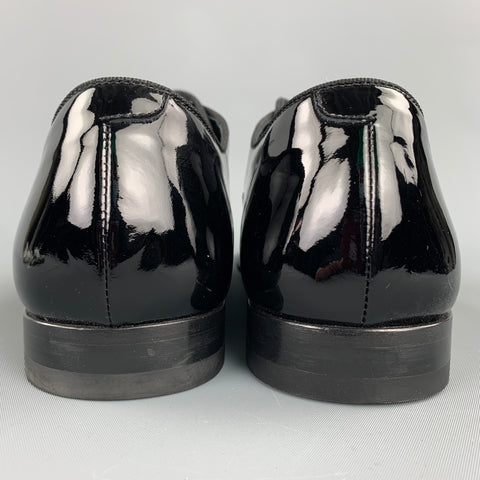 PAUL SMITH Taille 9 Chaussures habillées à lacets en cuir verni noir