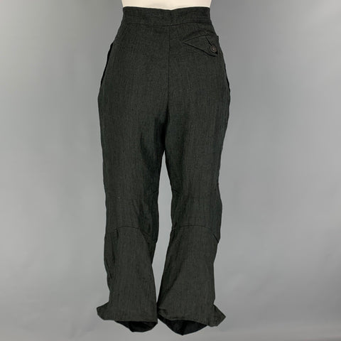PAUL HARNDEN Size S Gray Linen High Waisted Dress Pants