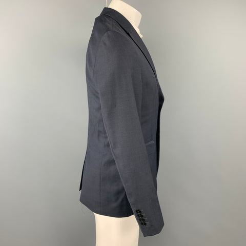 PS by PAUL SMITH Taille 38 Manteau de sport à simple boutonnage en laine vierge bleu marine