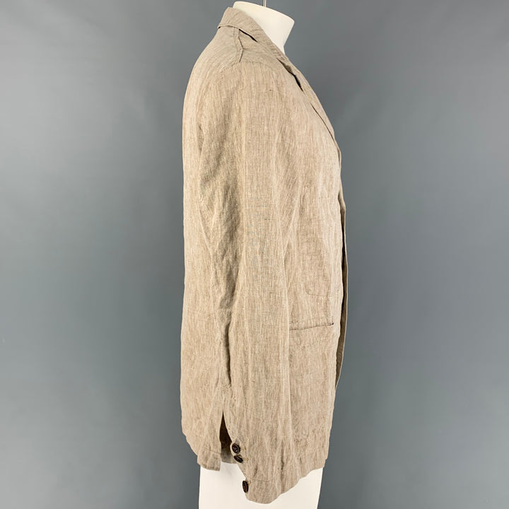 45rpm Size XL Khaki Linen Notch Lapel Sport Coat