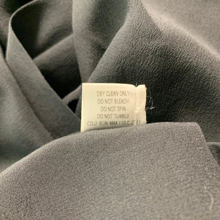 GUCCI Size M Black Solid Silk Open Front Long Sleeve Shirt