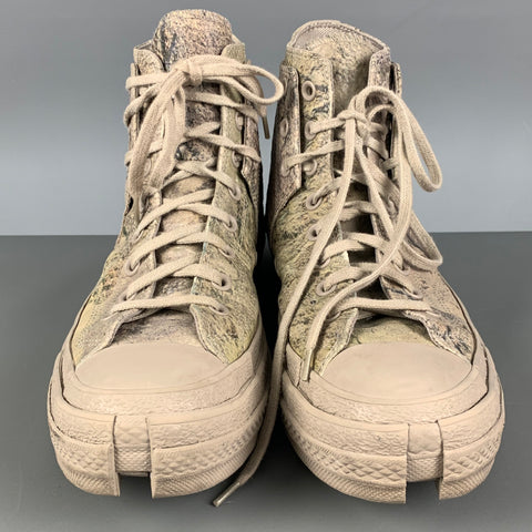 CONVERSE Size 10.5 Olive Canvas High Top Sneakers