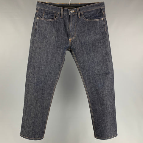 3SIXTEEN Size 34 Indigo Contrast Stitch Selvedge Denim Button Fly Jeans