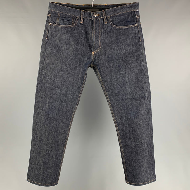 3SIXTEEN Size 34 Indigo Contrast Stitch Selvedge Denim Button Fly Jeans