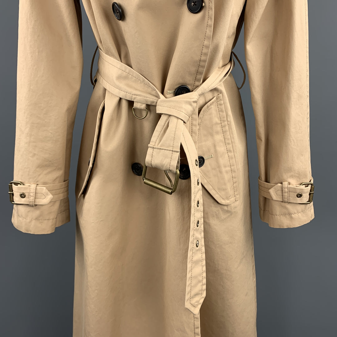 MARC JACOBS Size 6 Khaki Cotton Double Breasted A Line Trenchcoat