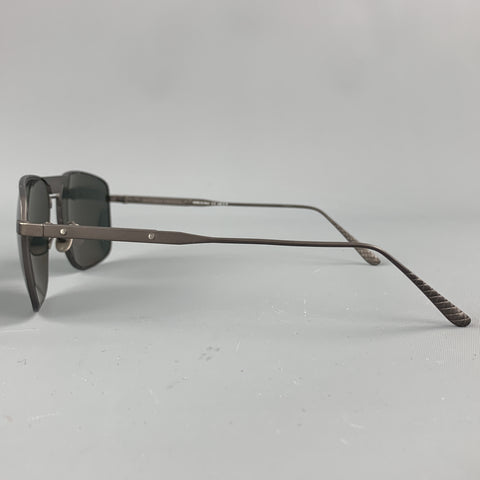 BOTTEGA VENETA Charcoal Metal Intrecciato Panel Sunglasses