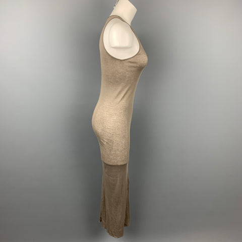 RICK OWENS F/W 19 Taille 4 Robe débardeur Lary en coton taupe