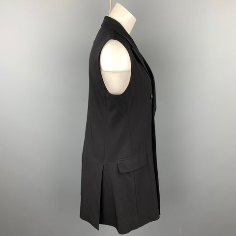 Vintage JEAN PAUL GAULTIER Size M Black Wool Blend Double Breasted Sleeveless Vest