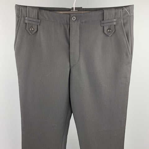 JOHN BARRITT Size 36 Black Wool Button Fly Dress Pants