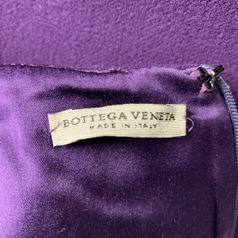 BOTTEGA VENETA Size 6 Purple Virgin Wool Solid A-Line Dress