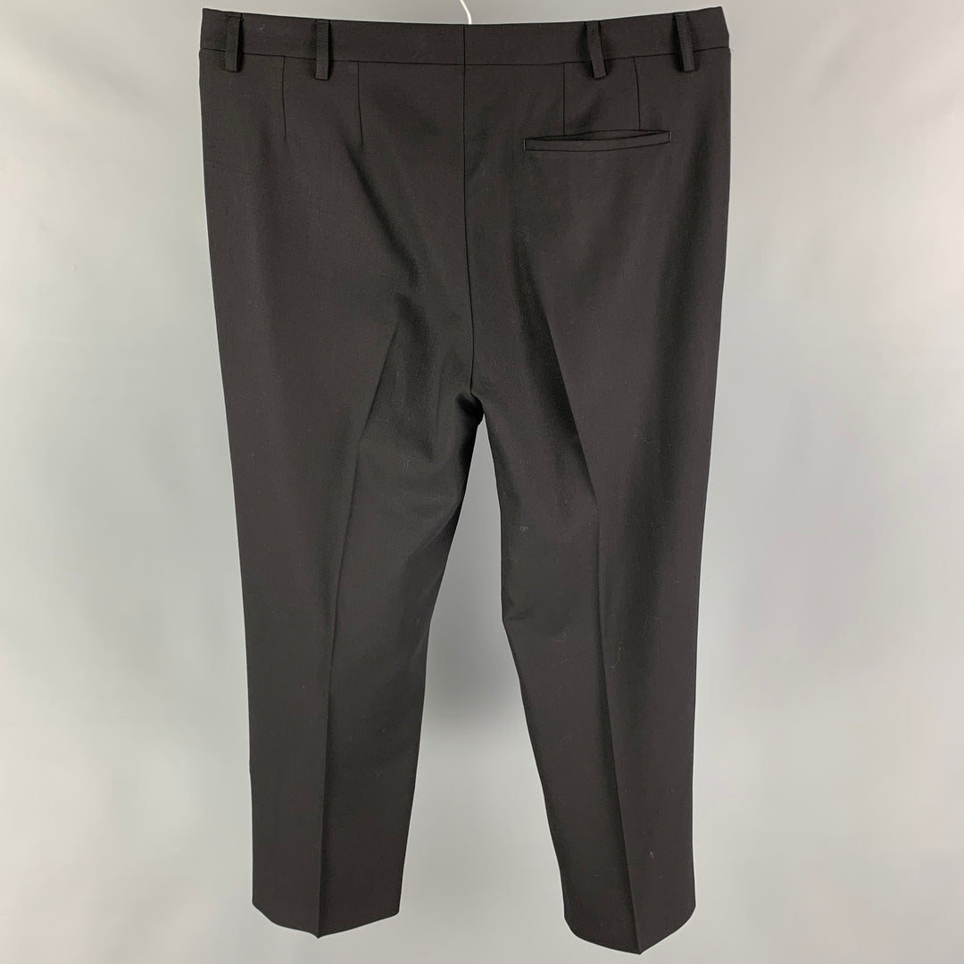 RAF SIMONS Size 36 Black Virgin Wool Flat Front Dress Pants