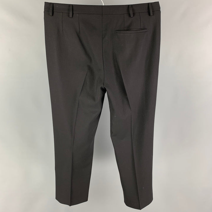 RAF SIMONS Size 36 Black Virgin Wool Flat Front Dress Pants