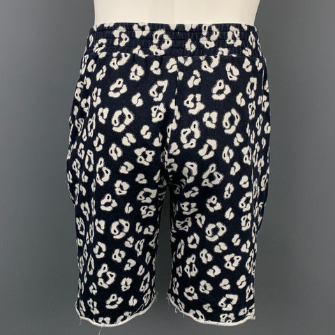 HOUSE OF HACKNEY Size M Navy & White Print Cotton Sweat Shorts