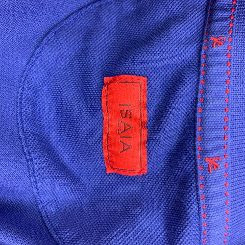 ISAIA Size M Blue Orange Embroidery Cotton Short Sleeve Polo