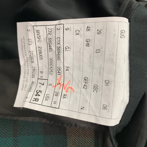 GUCCI Size 44 Taupe & Green Plaid Wool Single Breasted Sport Coat