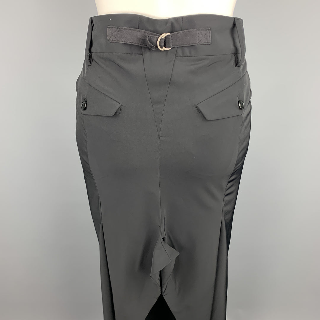 MARITHE+FRANCOIS GIRBAUD Size 27 Black Polyester Blend Skirt
