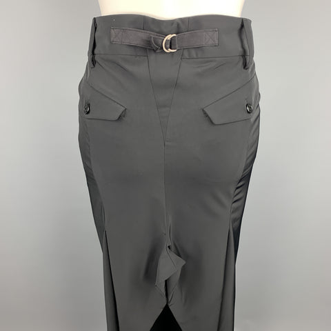 MARITHE+FRANCOIS GIRBAUD Size 27 Black Polyester Blend Skirt