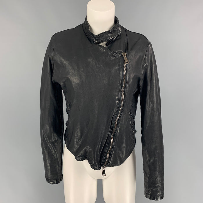 GIORGIO BRATO Size M Black Leather Zip Up Jacket