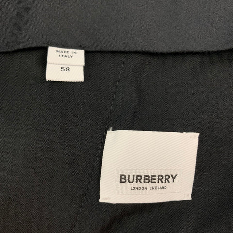 BURBERRY Size 40 Black Wool Blend Tuxedo Dress Pants