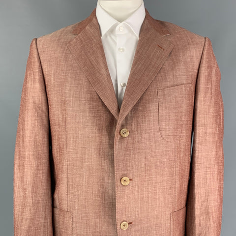 ERMENEGILDO ZEGNA Taille 44 Manteau de sport à revers cranté en mélange de laine crème brique
