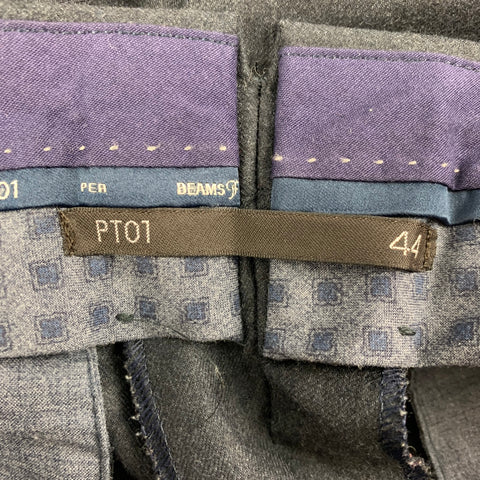 PT01 Size 28 Grey Wool Cashmere Flat Front Dress Pants