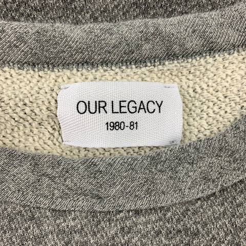 OUR LEGACY Sweat-shirt Raglan en coton chiné gris taille M