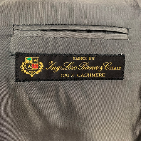 PATRICK JAMES Size 46 Black Cashmere Single Breasted Sport Coat