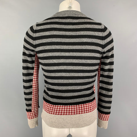 DOLCE &amp; GABBANA Talla XS Jersey de lana con cuello redondo a rayas grises y negras