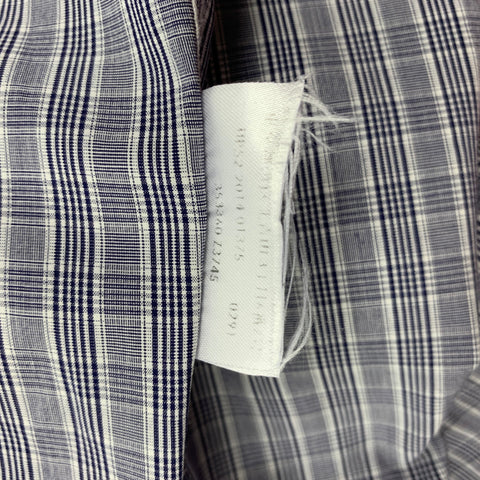 GUCCI Size L Navy & Grey Plaid Classic Long Sleeve Shirt