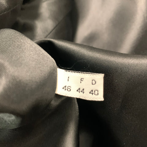 CLAUDE MONTANA Taille 12 Costume pantalon croisé en soie noire