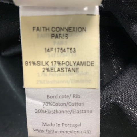 FAITH CONNEXION Size S Silver Metallic Silk Blend Tank Top