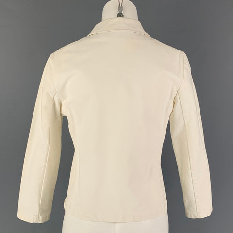 MARNI Size 6 Off White Cotton Single Breasted Jacket