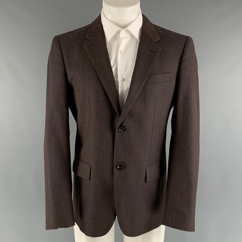 MARC JACOBS Size 38 Brown Solid Wool Notch Lapel Sport Coat