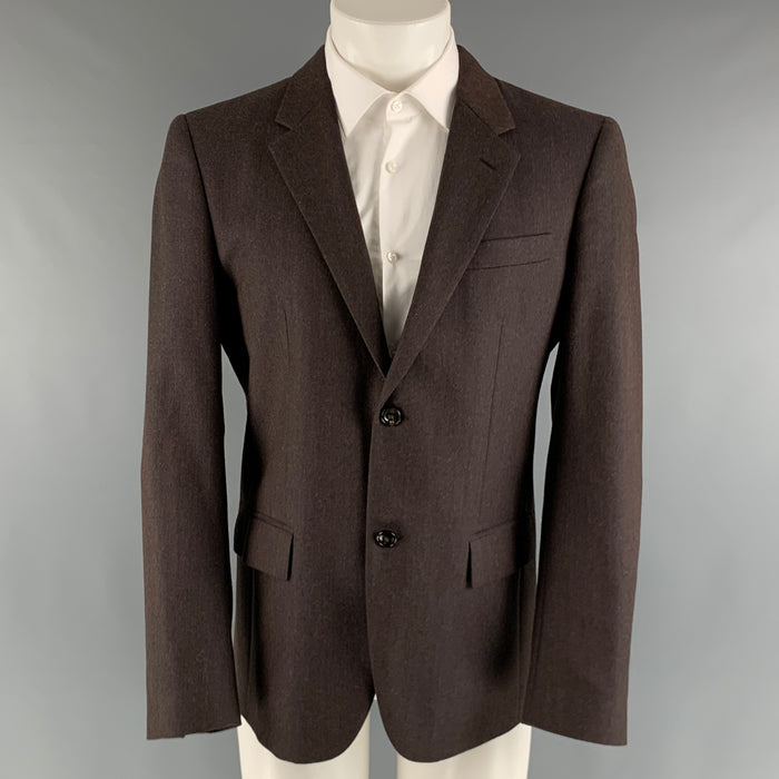 MARC JACOBS Size 38 Brown Solid Wool Notch Lapel Sport Coat
