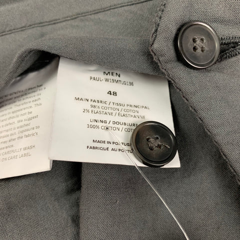 OFFICINE GENERALE Size 32 Grey Corduroy Cotton Pants