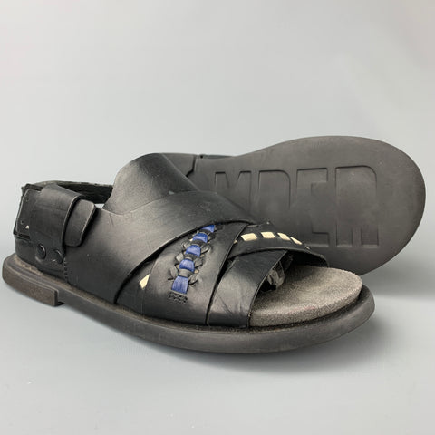 CAMPER Size 8 Black Leather Straps Sandals