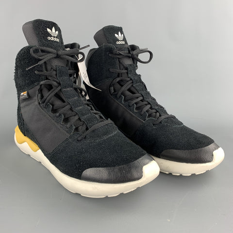 ADIDAS "Turbular GSG9" Size 10 Black Suede High Top Sneakers