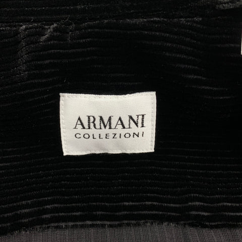 ARMANI COLLEZIONI Size L Black Pinstripe Viscose Silk Long Sleeve Shirt