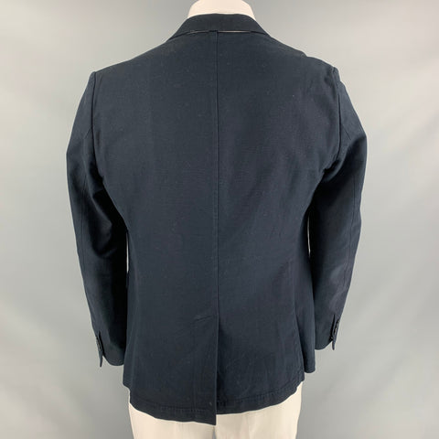 DRIES VAN NOTEN Chest Size 44 Navy Gold Embellishment Cotton Sport Coat