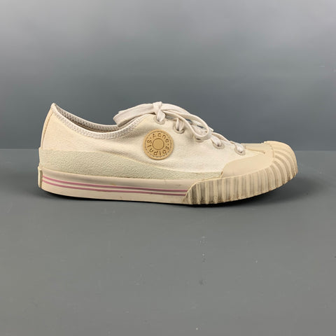 ACNE STUDIOS Size 8 White Canvas Sneakers