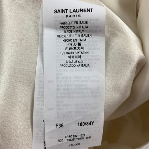 SAINT LAURENT Taille 4 Robe de cocktail sans bretelles en viscose blanche