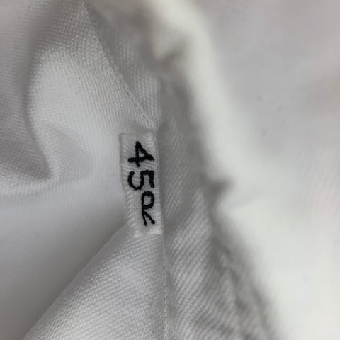 45rpm Size XL White Cotton One Pocket Long Sleeve Shirt