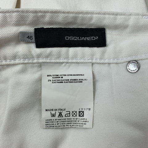 DSQUARED2 Size 30 White Cotton Jean Cut Casual Pants